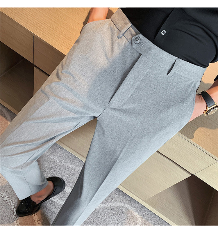 Buy INTUNE Grey Textured Polyester Blend Slim Fit Men Trousers | Shoppers  Stop